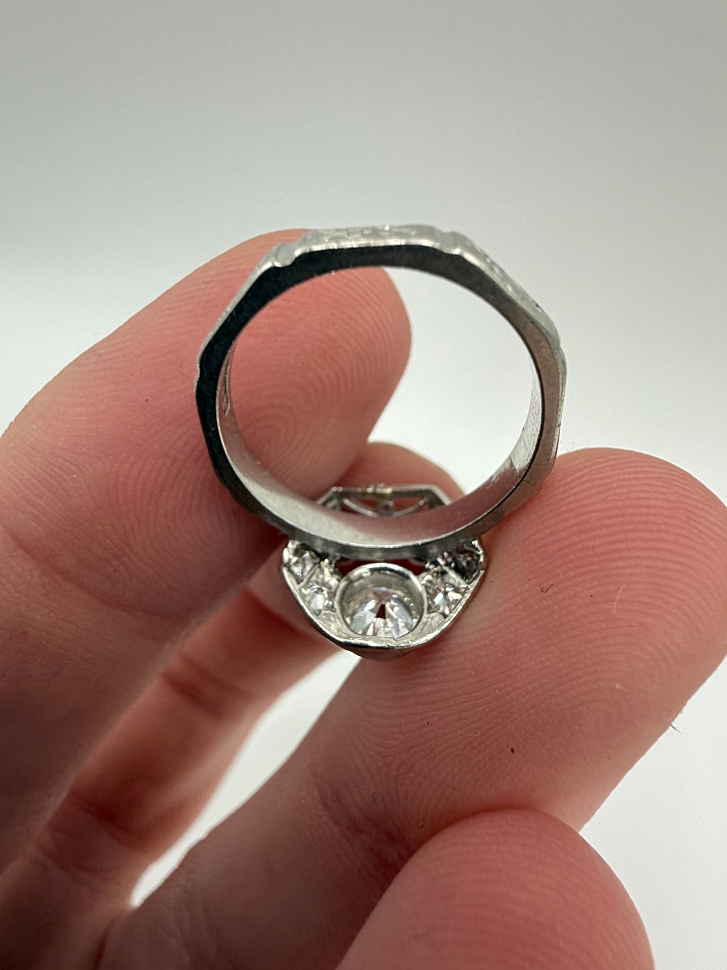 Platinum art deco old cuts diamond ring