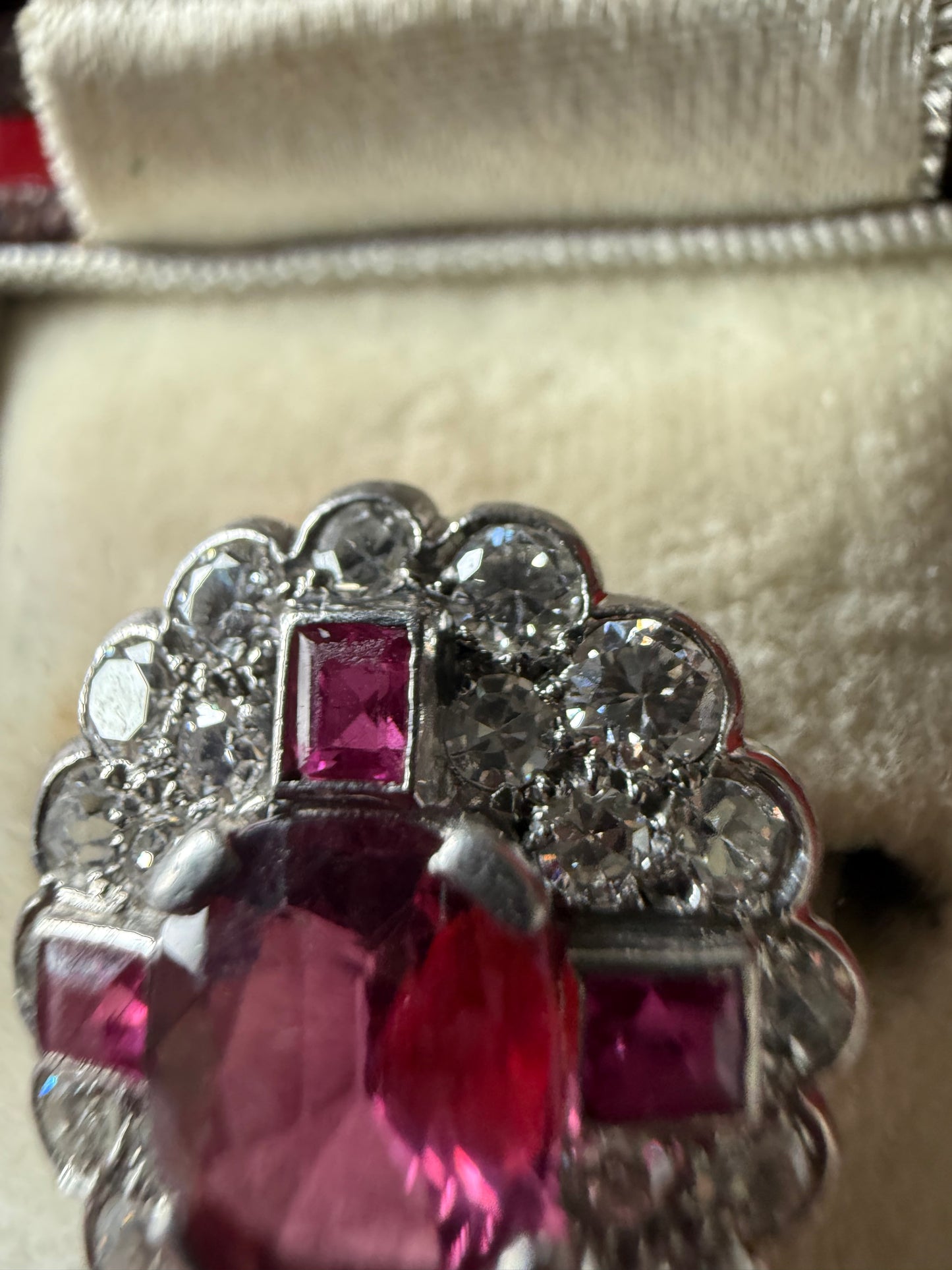 Art deco ruby and diamond ring