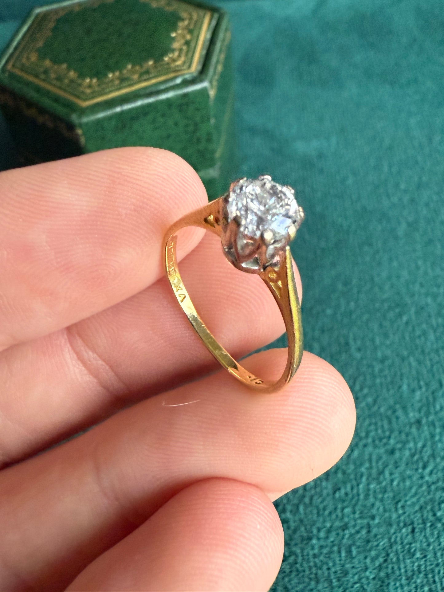 18ct gold brilliant cut diamond solitaire ring 0.75ct