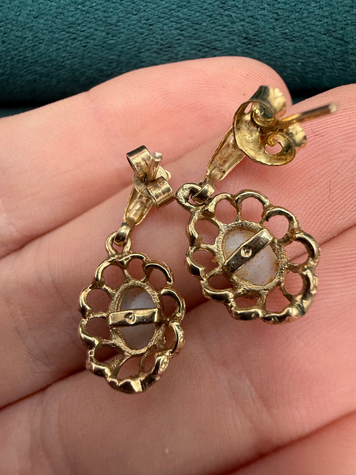 9ct gold opal earrings