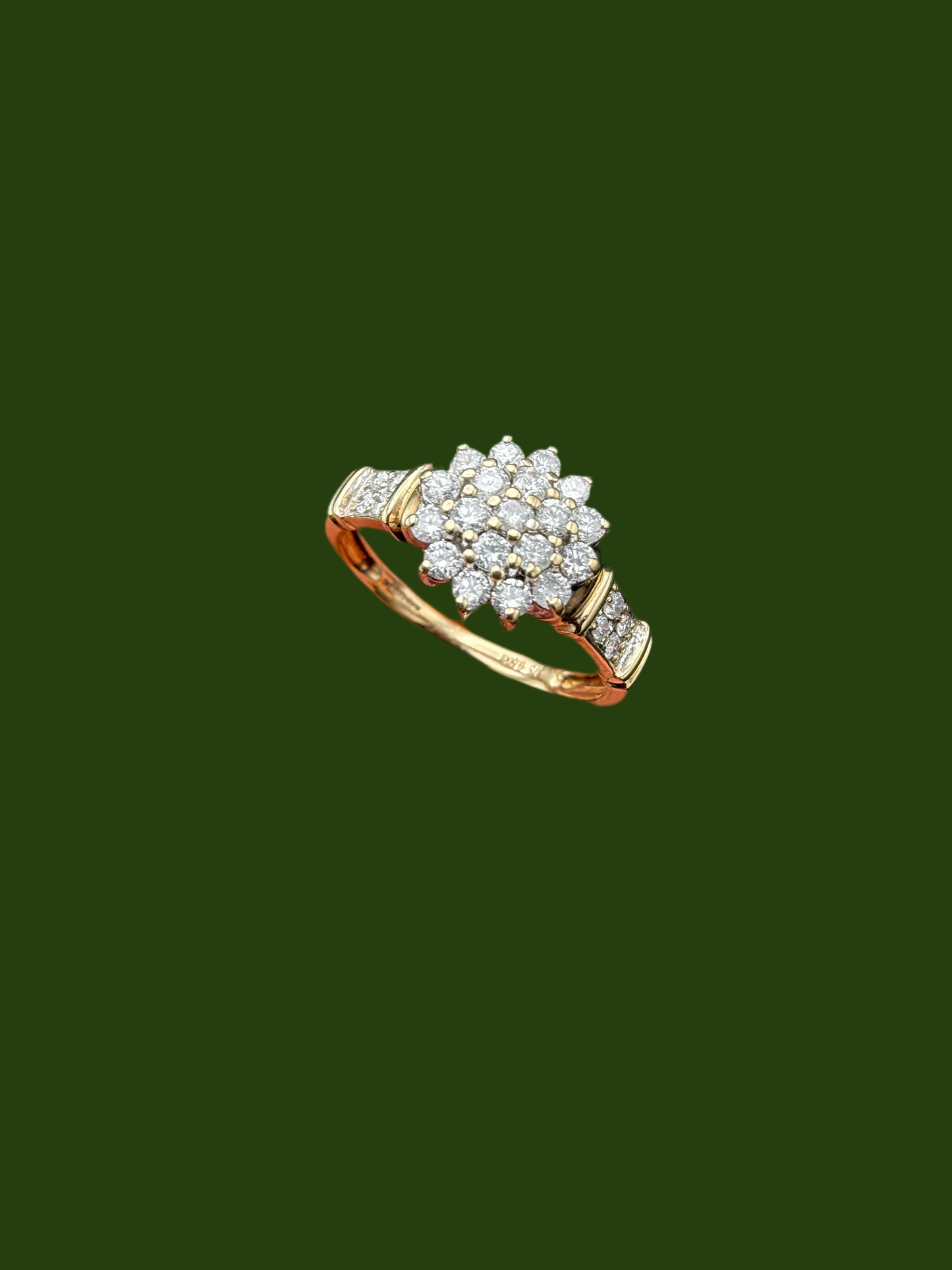 9ct gold diamond cluster ring