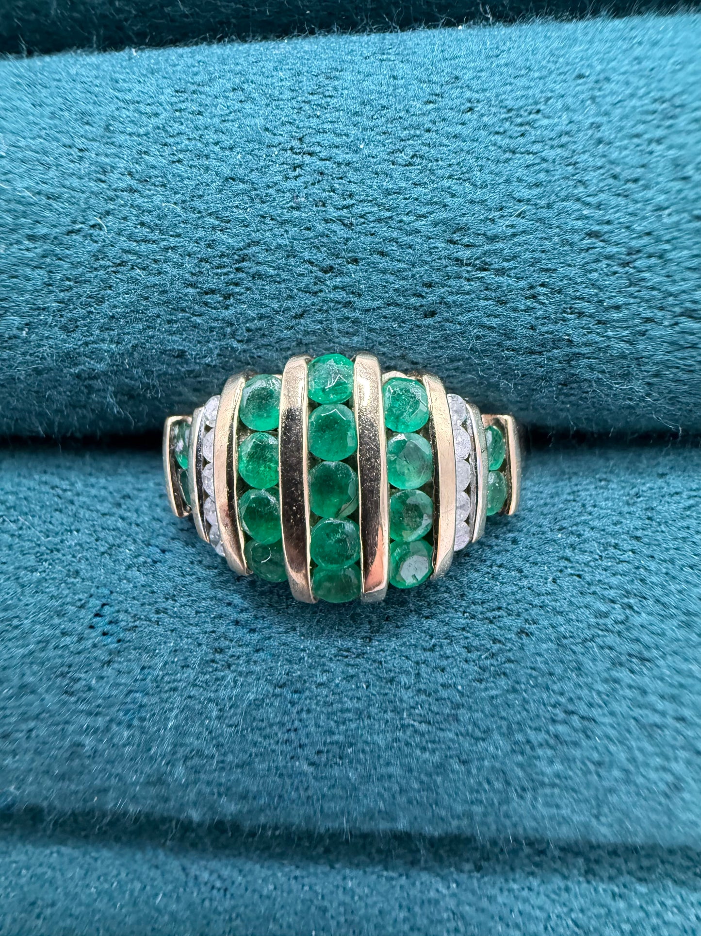 9ct gold Emerald and diamond ring