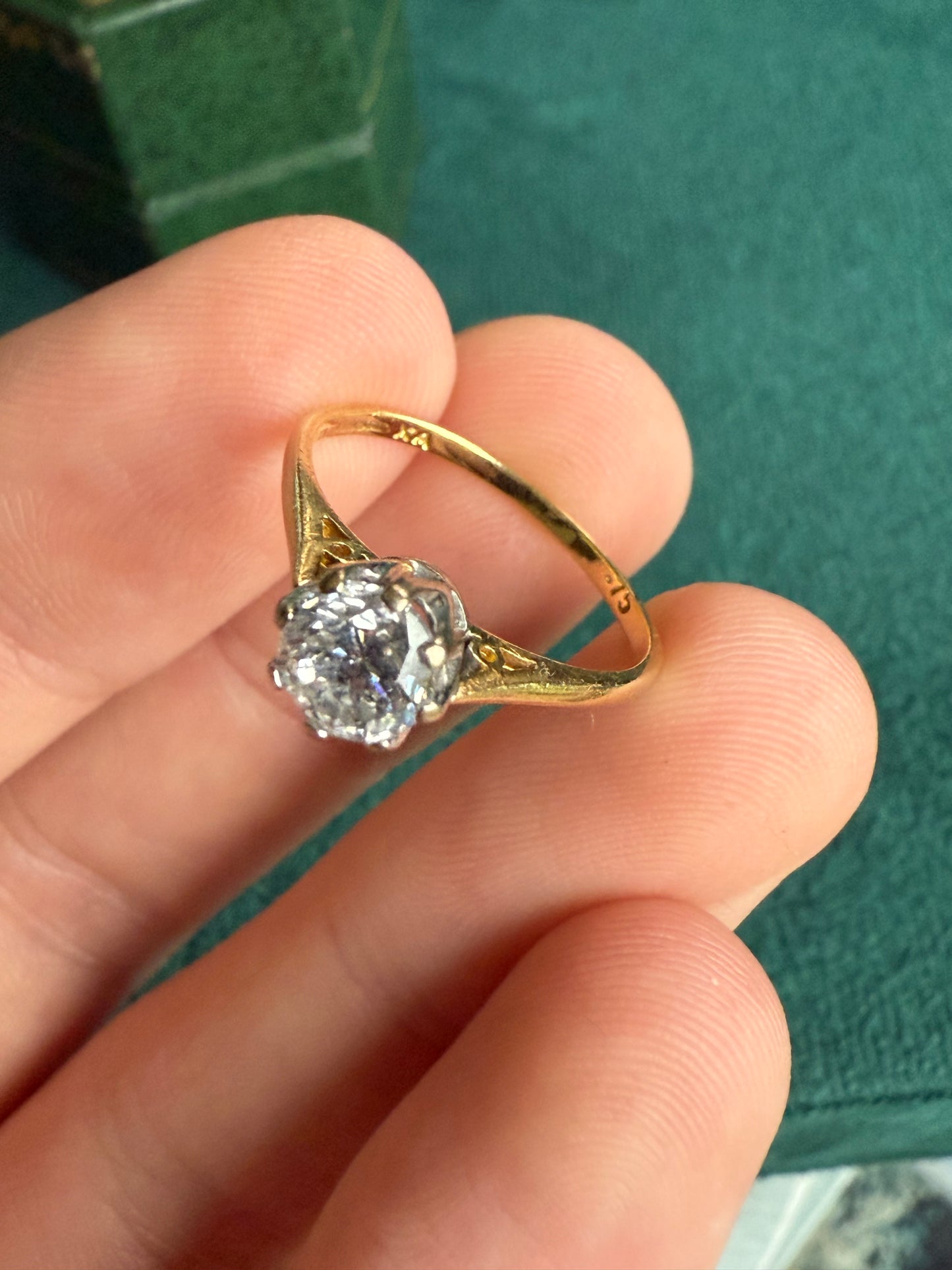 18ct gold brilliant cut diamond solitaire ring 0.75ct