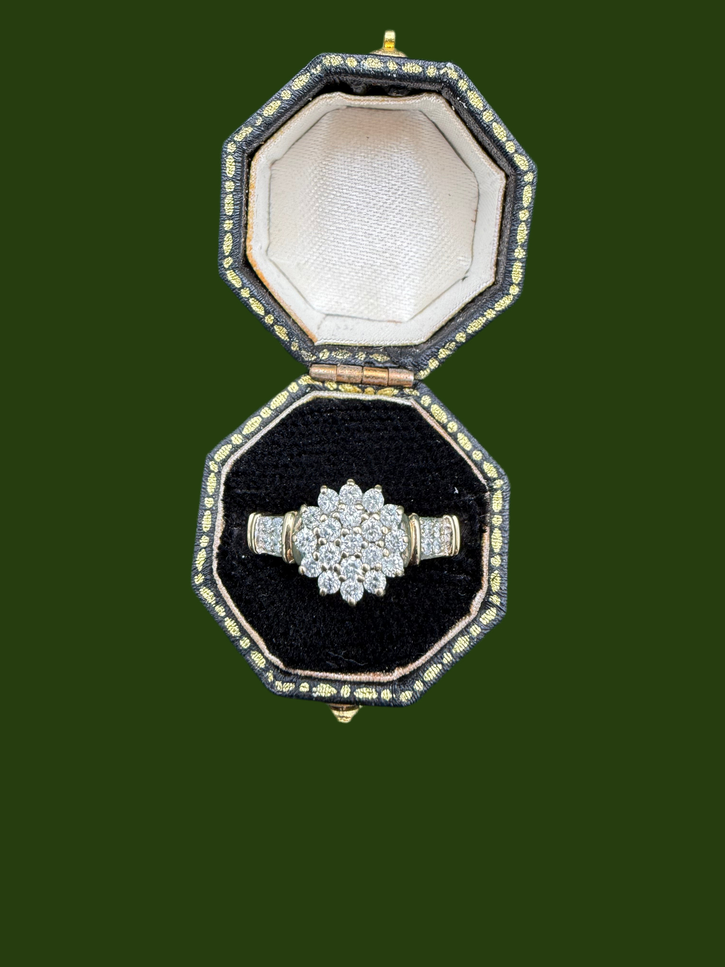 9ct gold diamond cluster ring