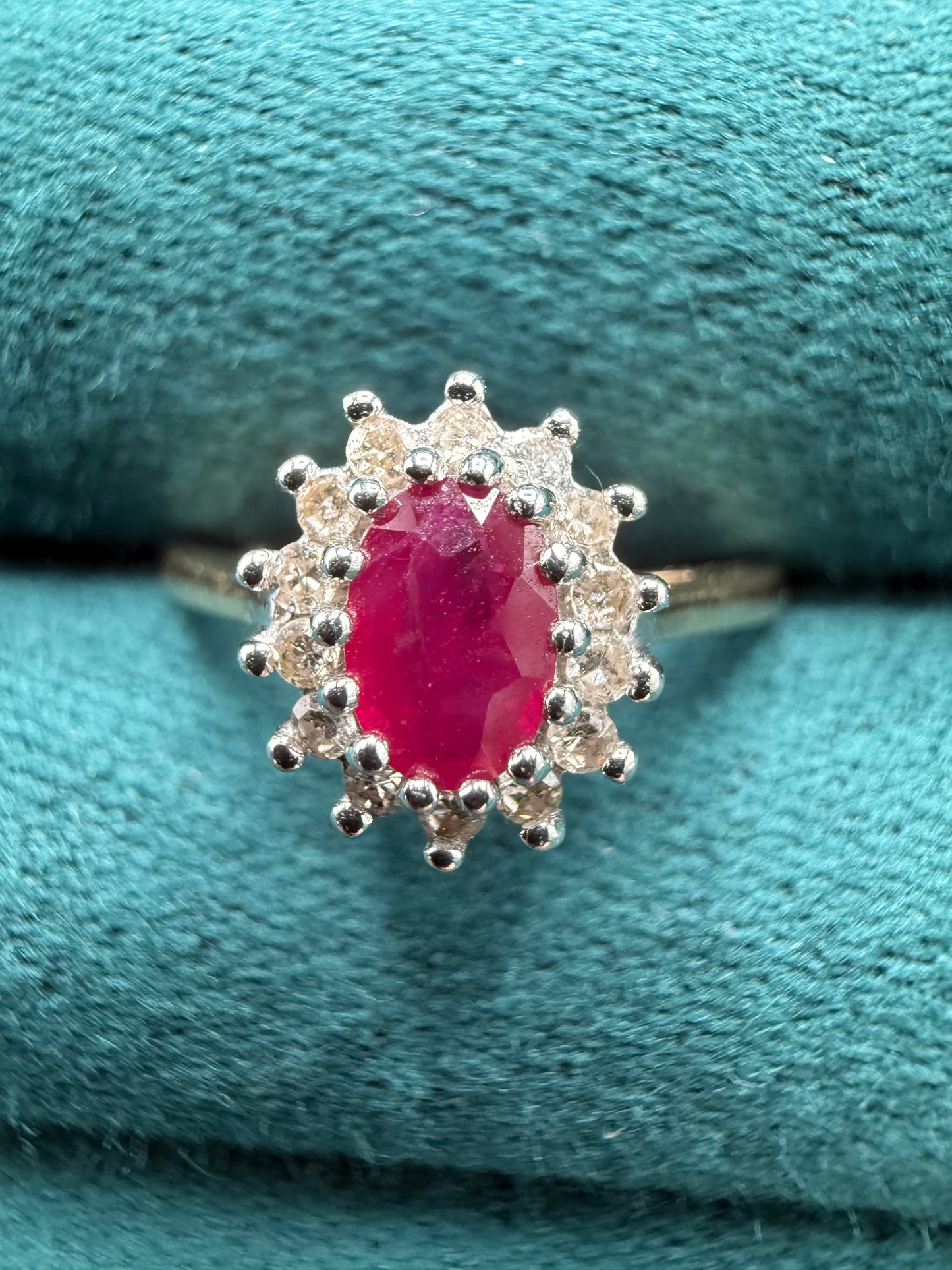 9ct gold ruby and diamond ring