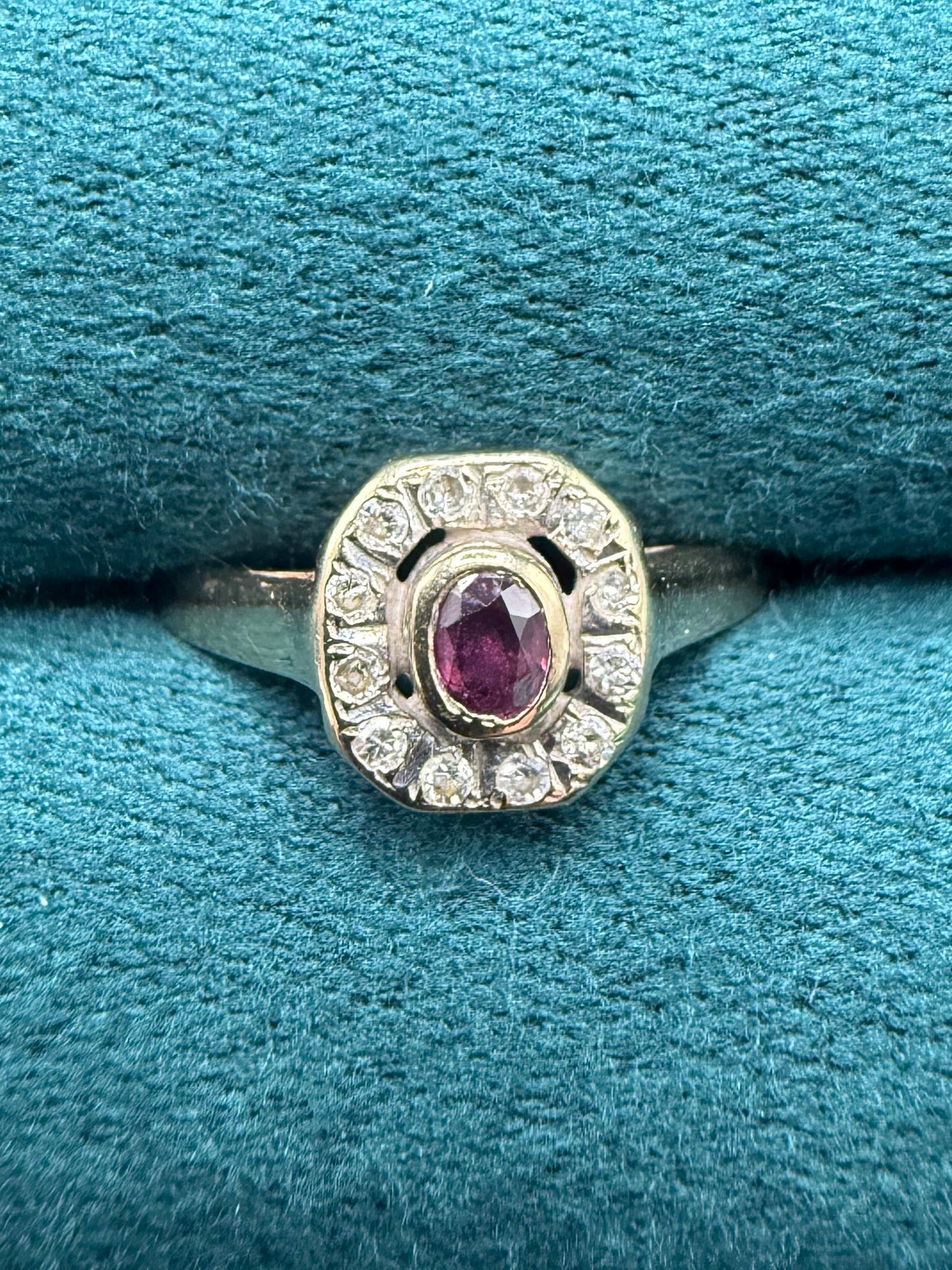 9ct gold ruby diamond ring