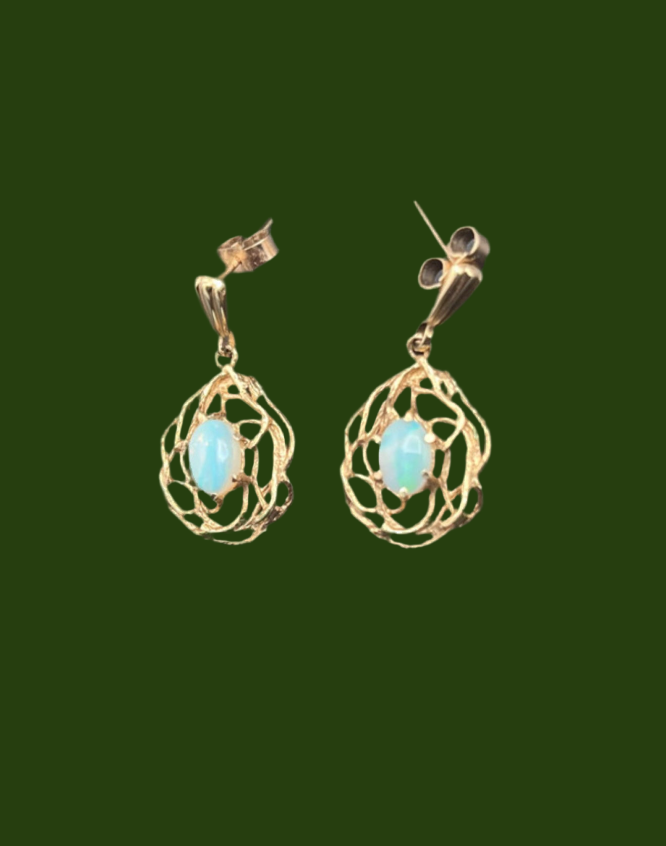 9ct gold opal earrings