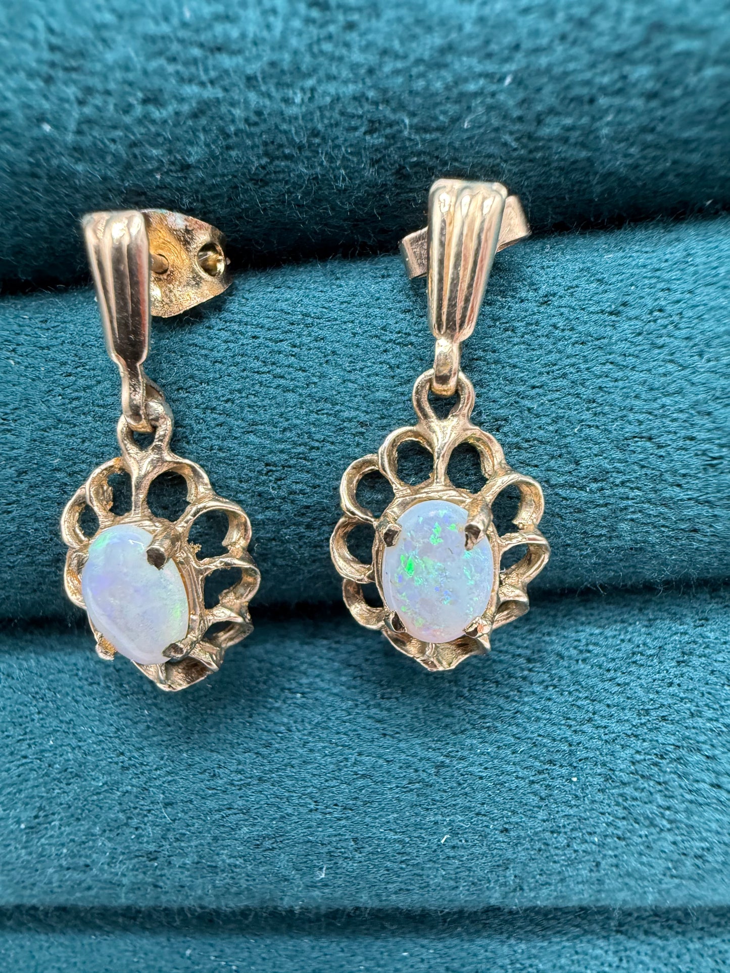 9ct gold opal earrings
