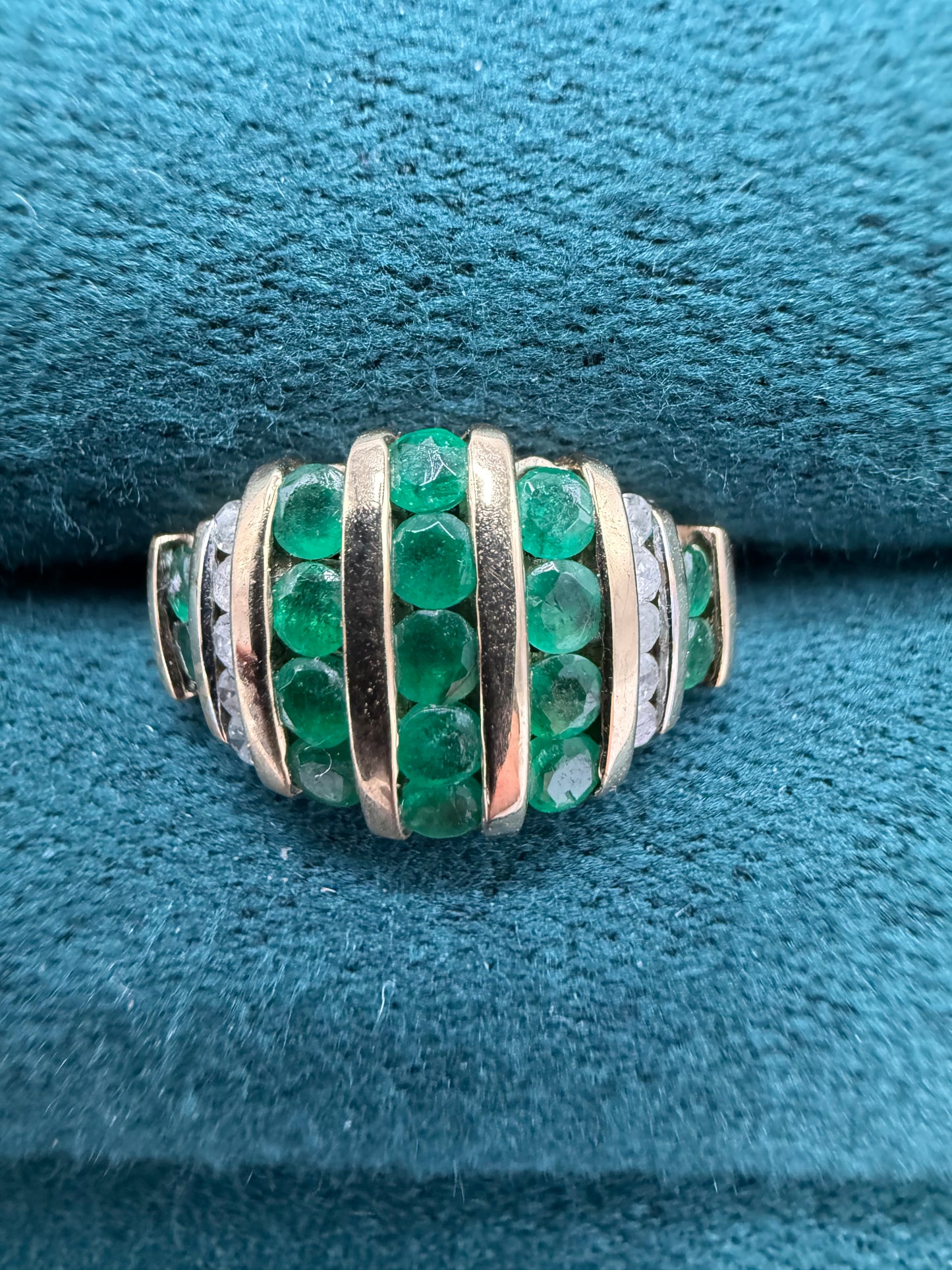 9ct gold Emerald and diamond ring