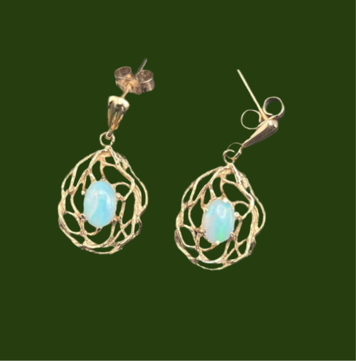 9ct gold opal earrings