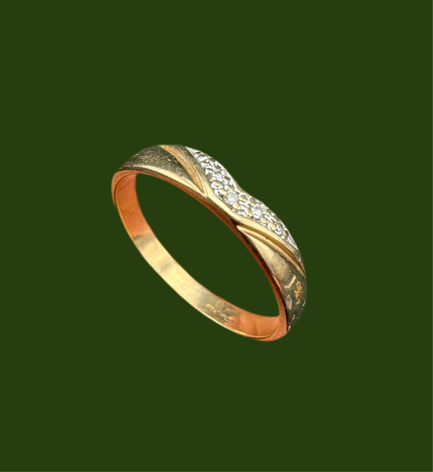 9ct gold diamond band rings
