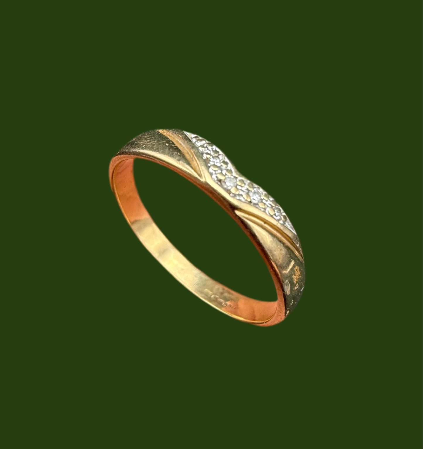 9ct gold diamond band rings
