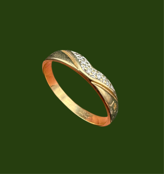 9ct gold diamond band rings