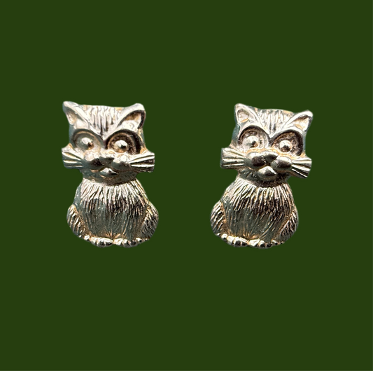 9ct gold cat earrings