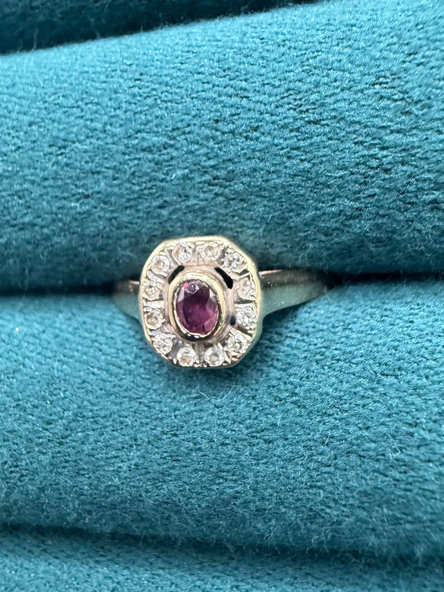 9ct gold ruby diamond ring