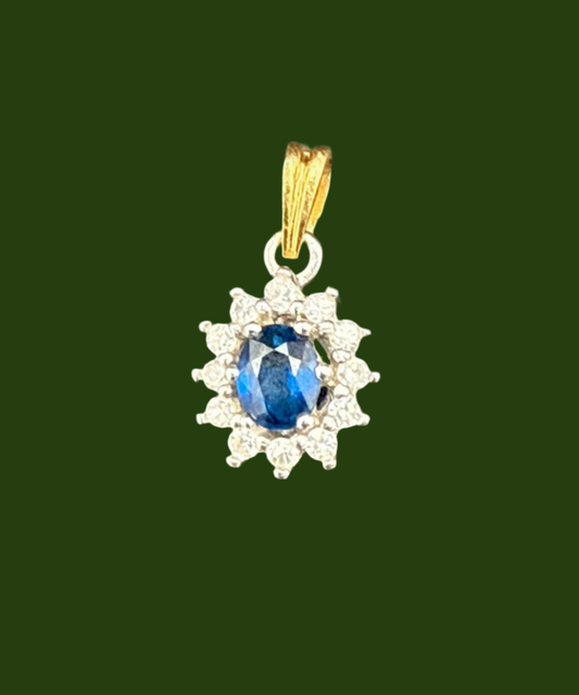 18ct gold sapphire and diamond pendant