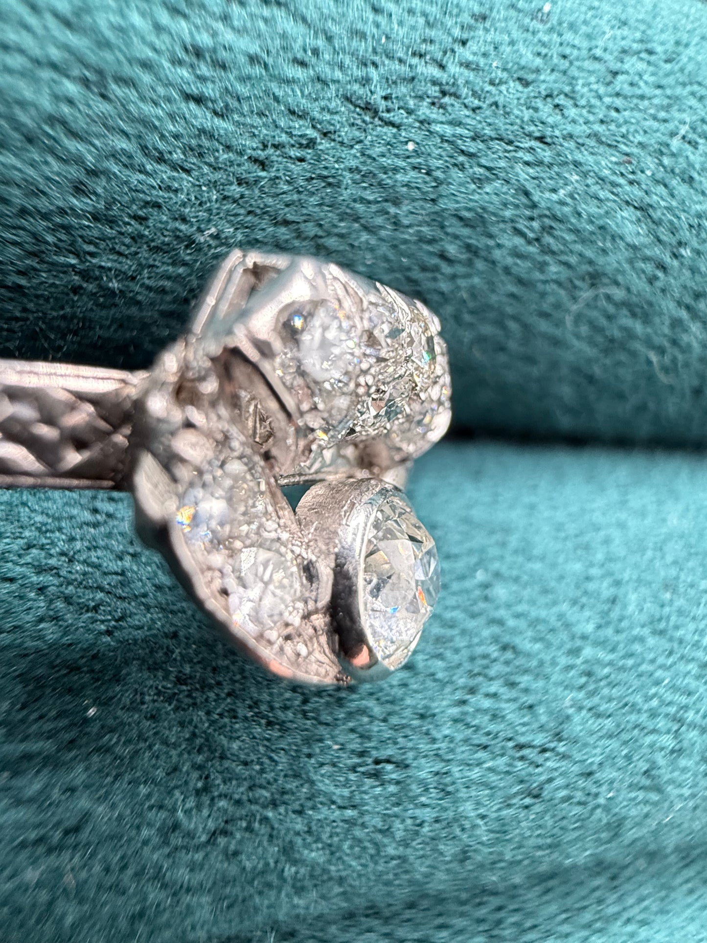 Platinum art deco old cuts diamond ring