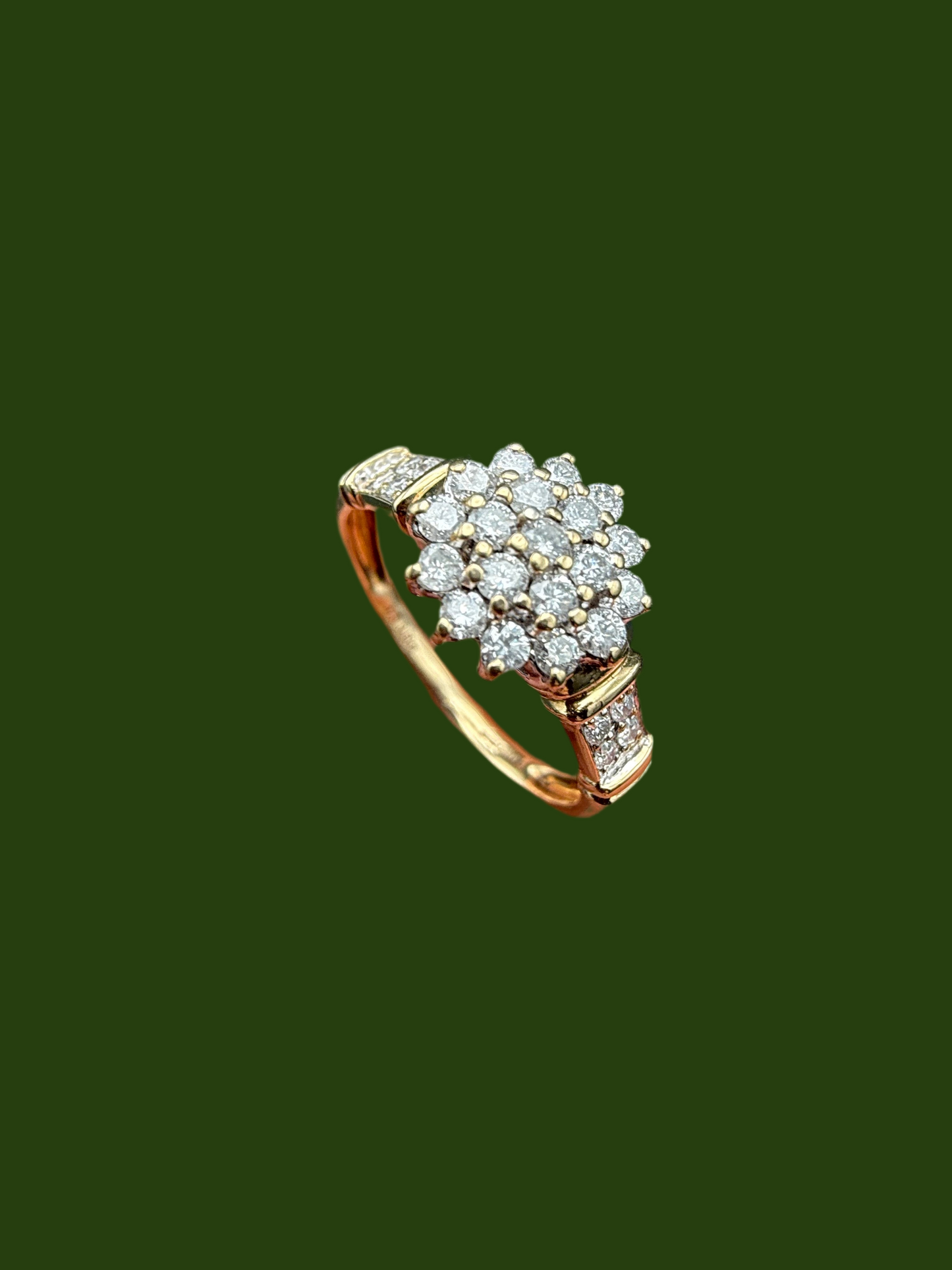 9ct gold diamond cluster ring