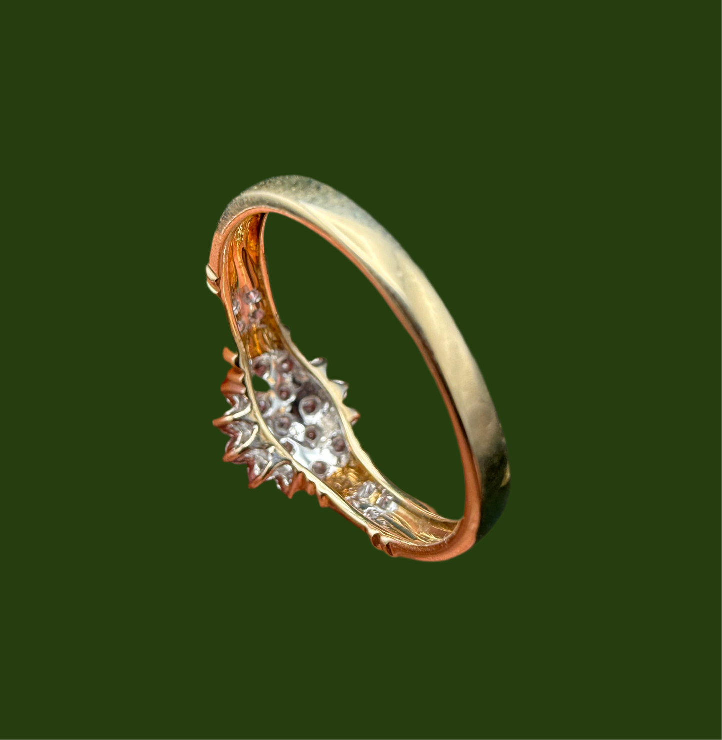 9ct gold diamond cluster ring