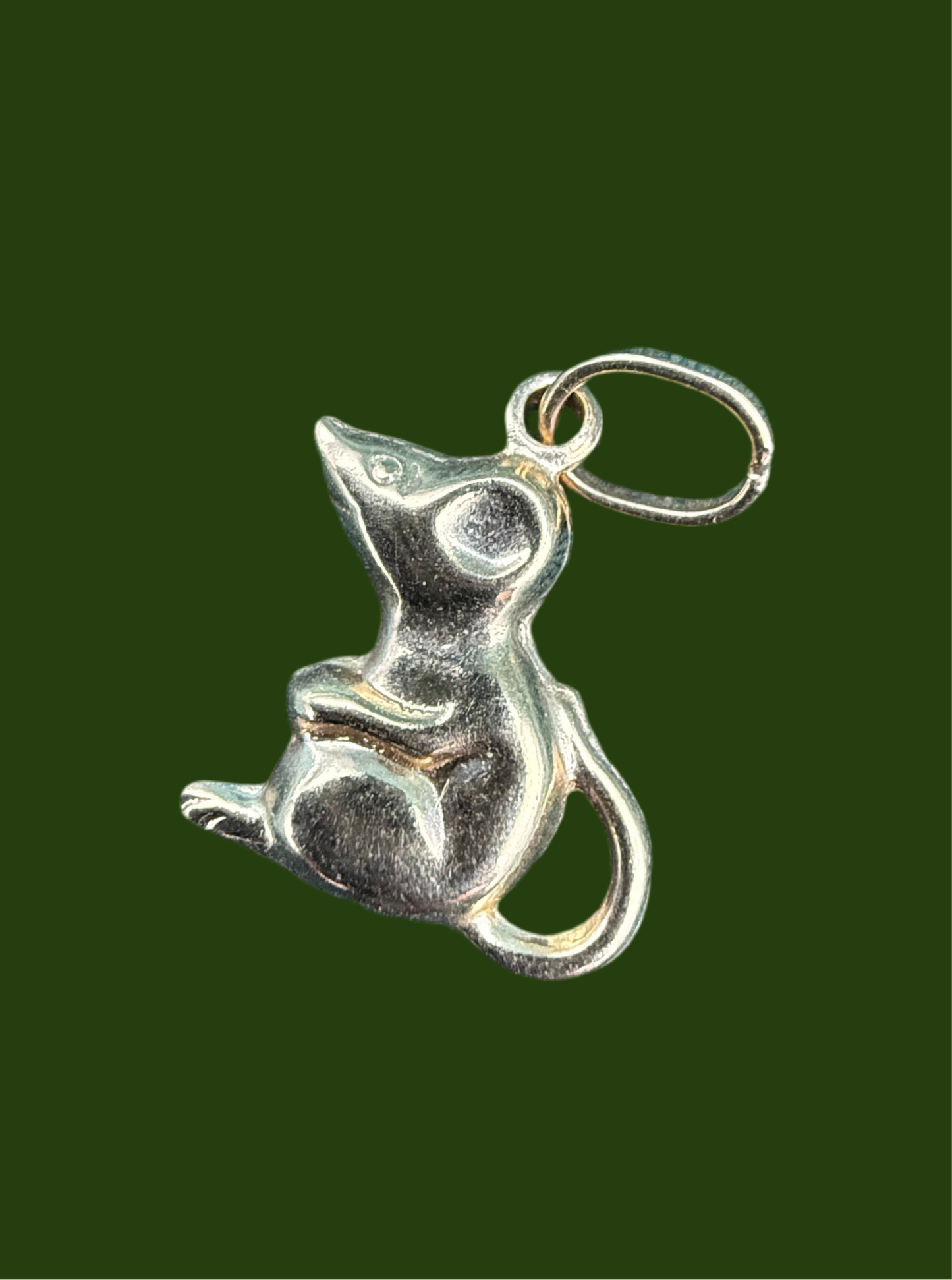 9ct gold mouse charm pendant