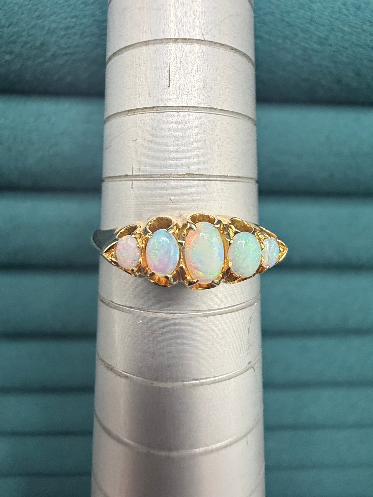 18ct gold opal boat ring antique