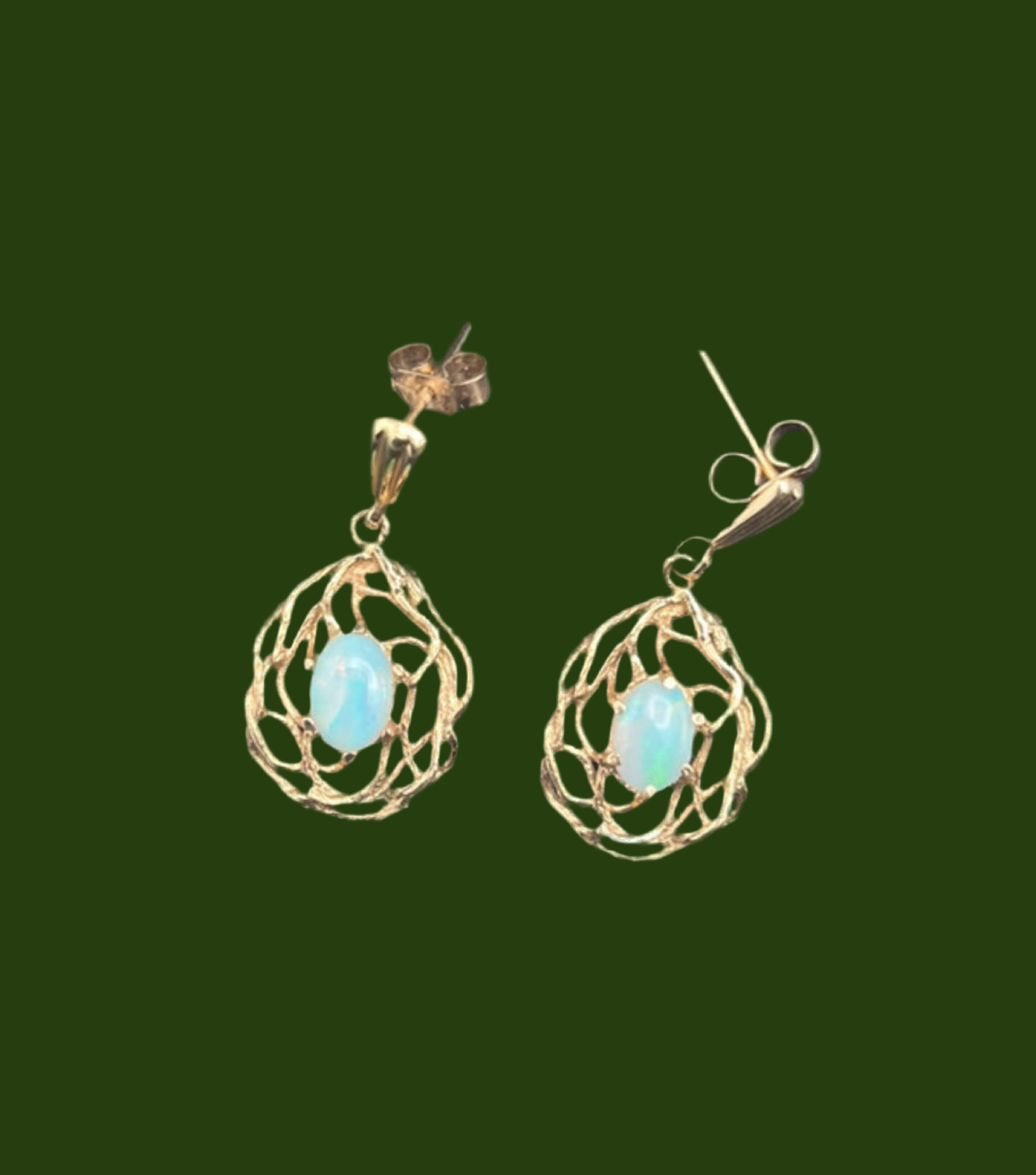 9ct gold opal earrings
