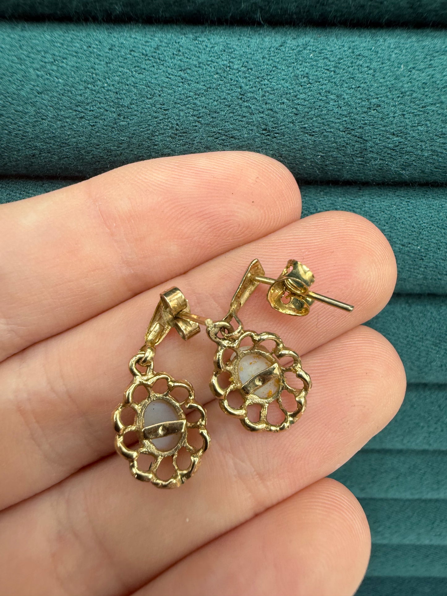 9ct gold opal earrings