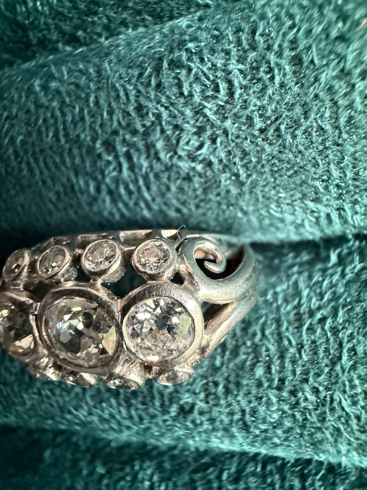 18ct white gold diamond tank ring