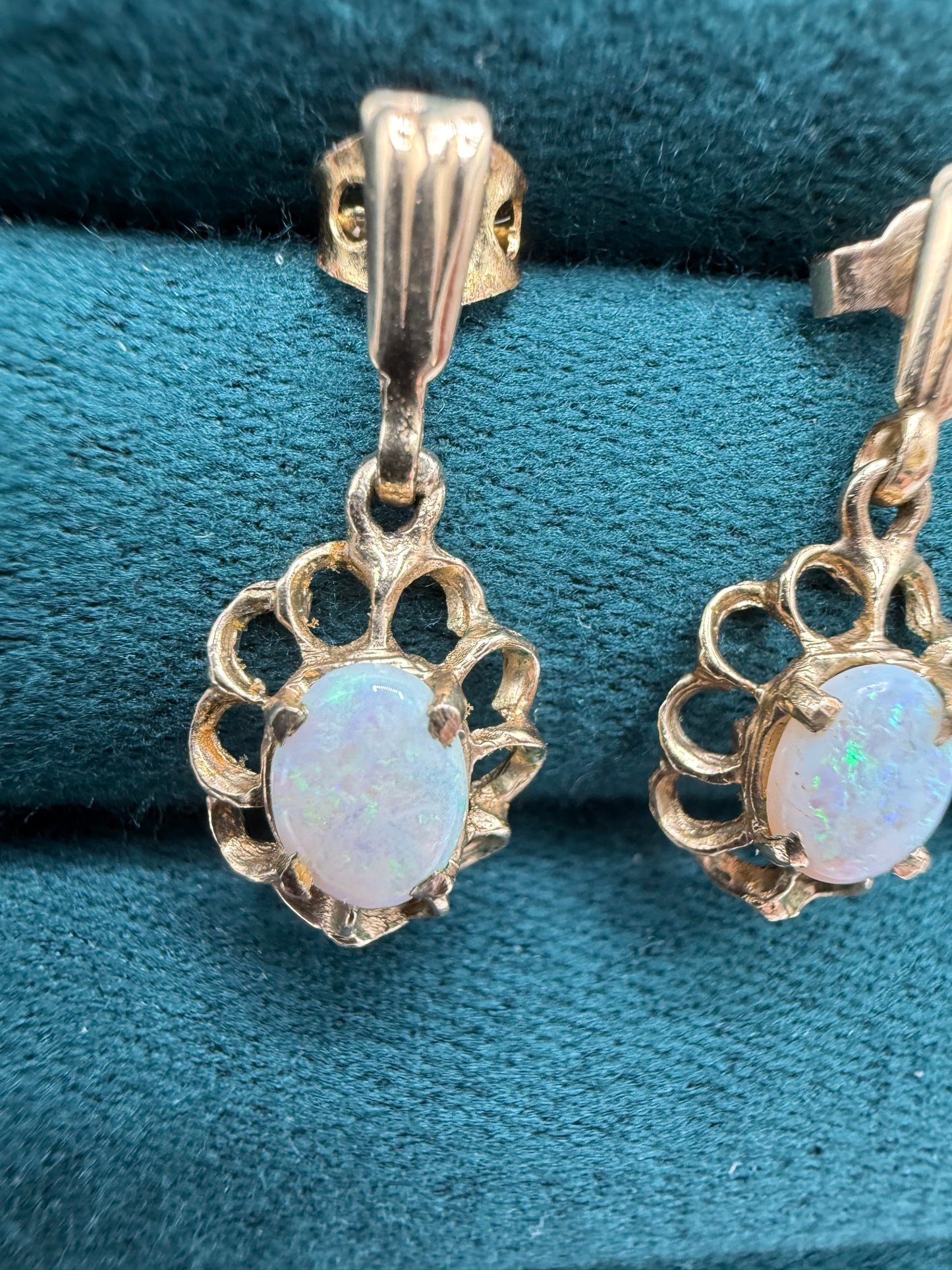 9ct gold opal earrings