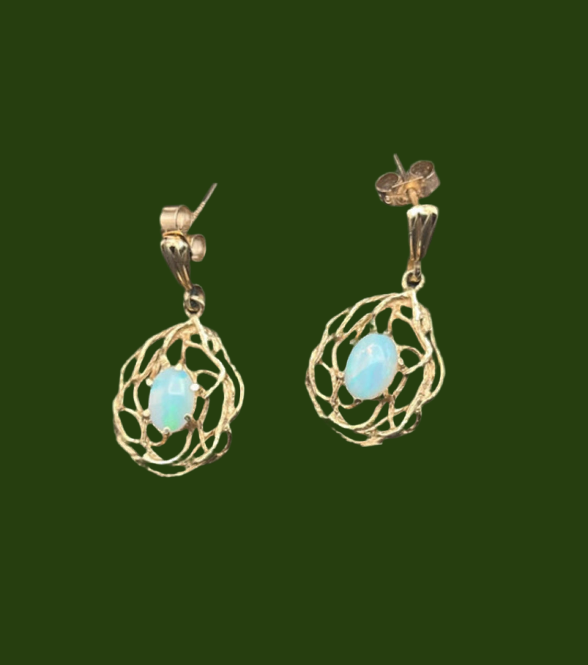 9ct gold opal earrings