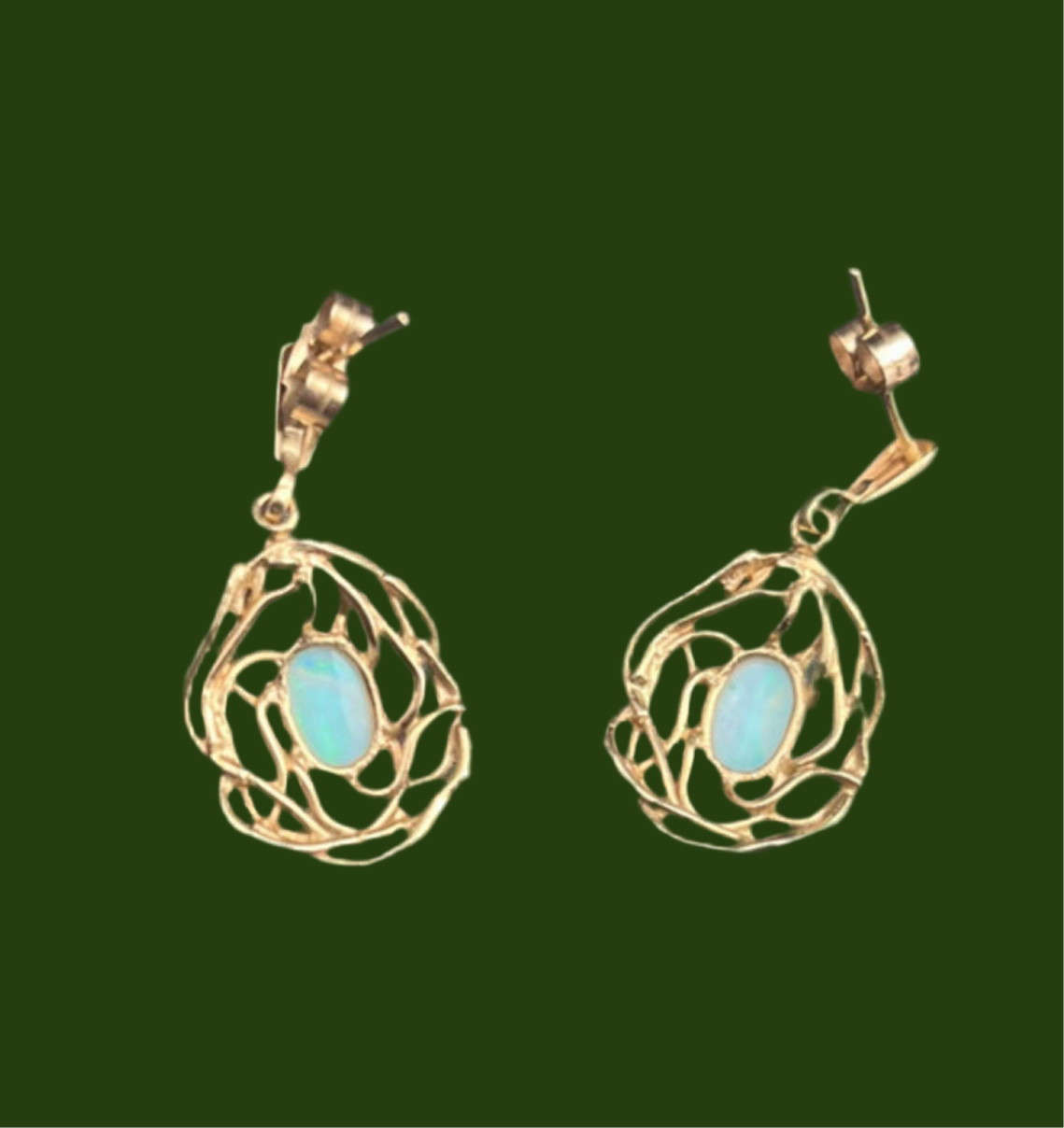 9ct gold opal earrings
