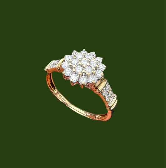 9ct gold diamond cluster ring