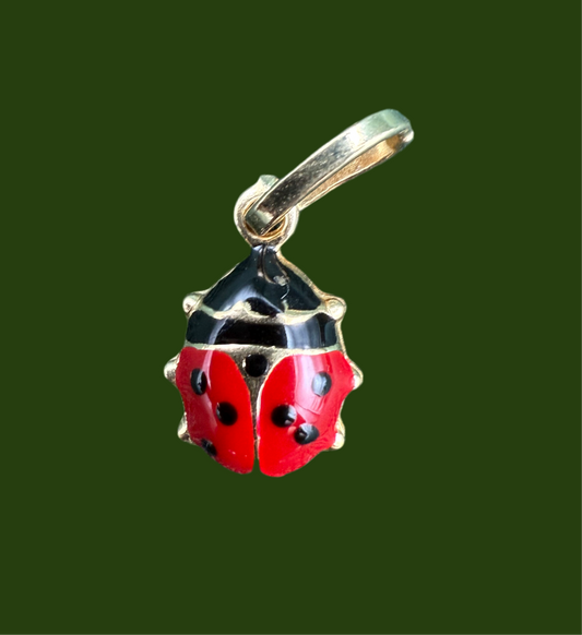 18ct gold lady bug pendant