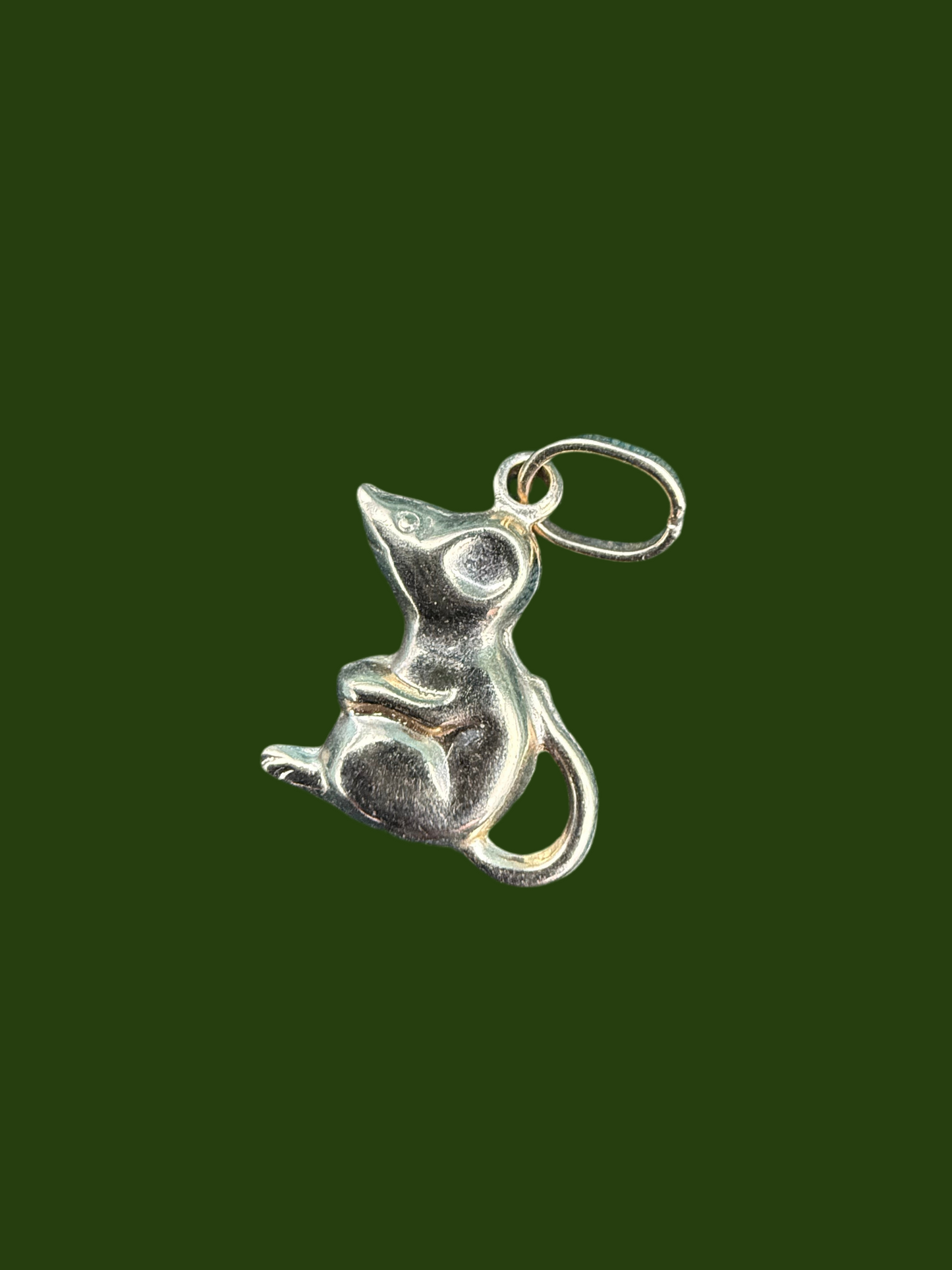 9ct gold mouse charm pendant