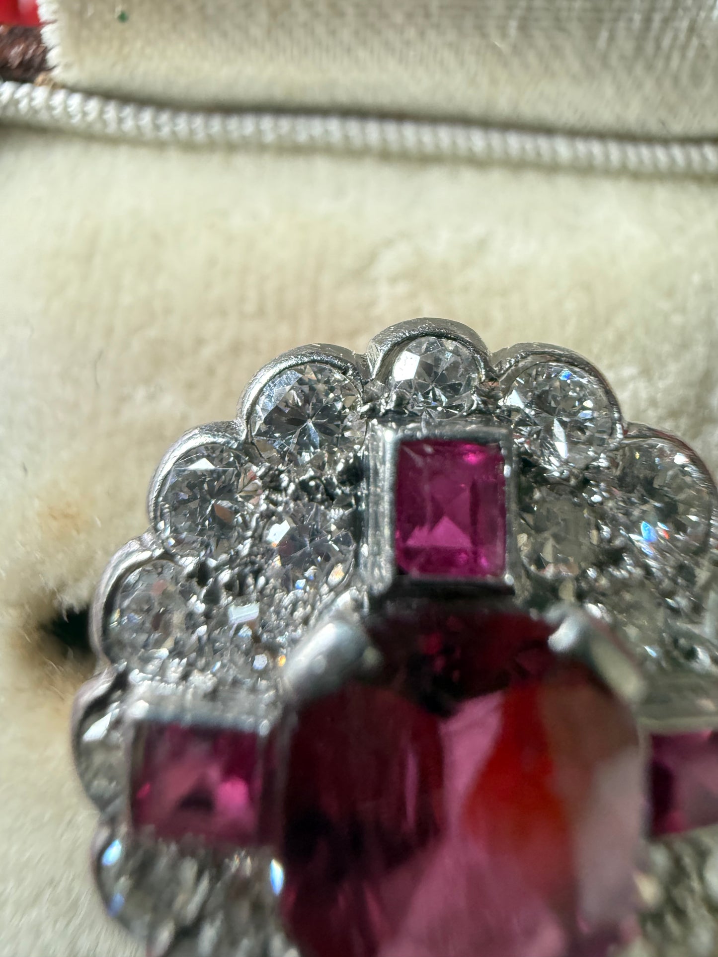 Art deco ruby and diamond ring