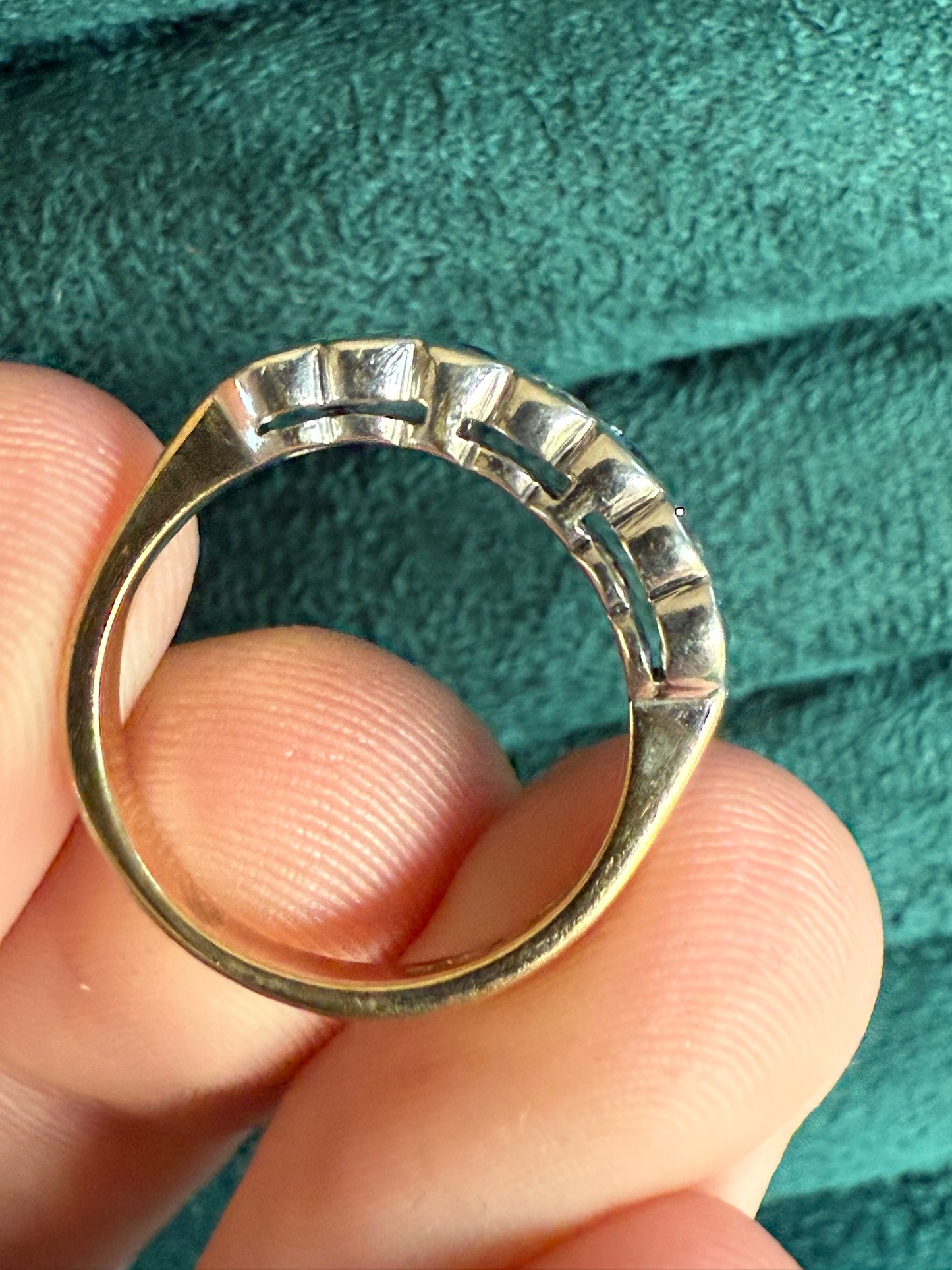 9ct gold sapphire and diamond band ring