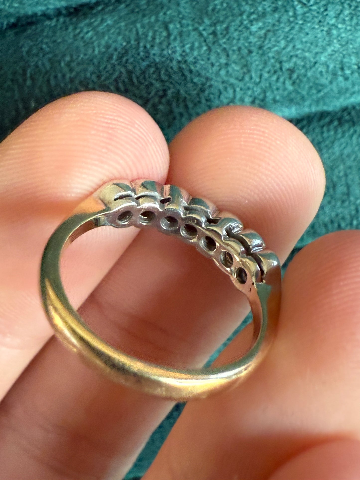 9ct gold sapphire and diamond band ring