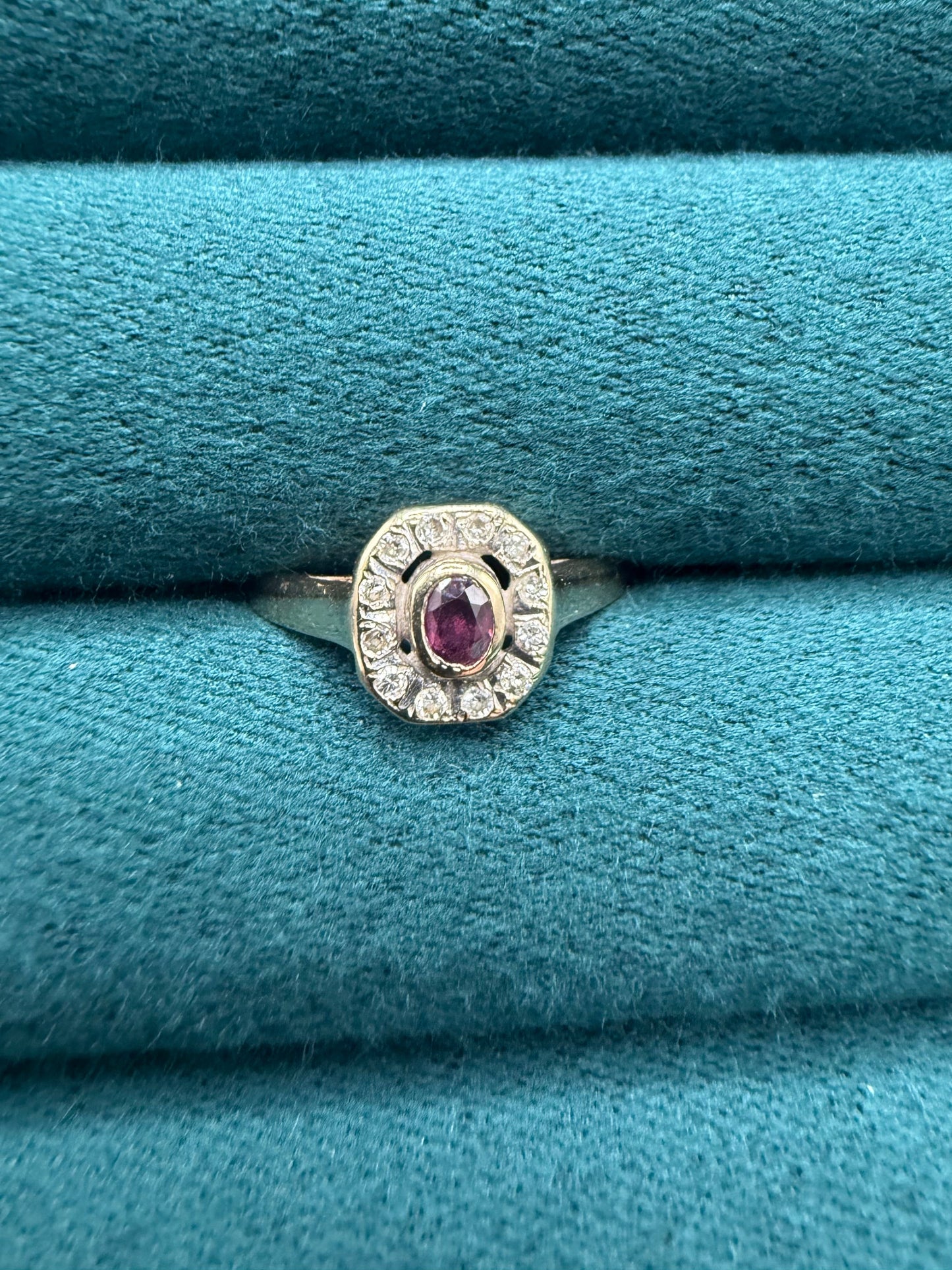9ct gold ruby diamond ring