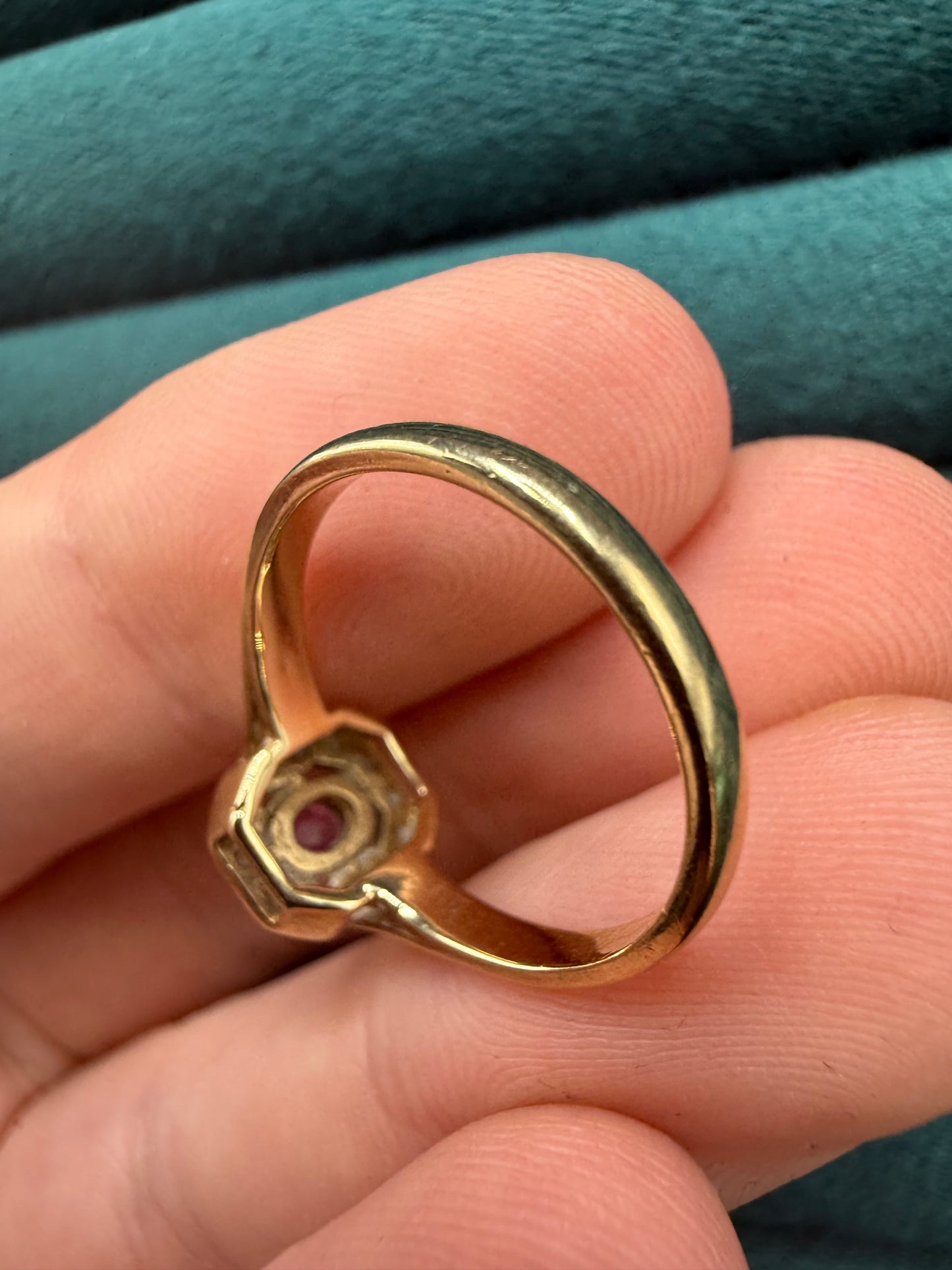 9ct gold ruby diamond ring