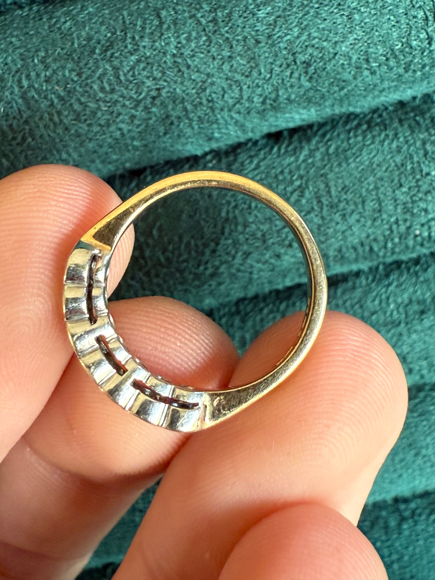 9ct gold sapphire and diamond band ring