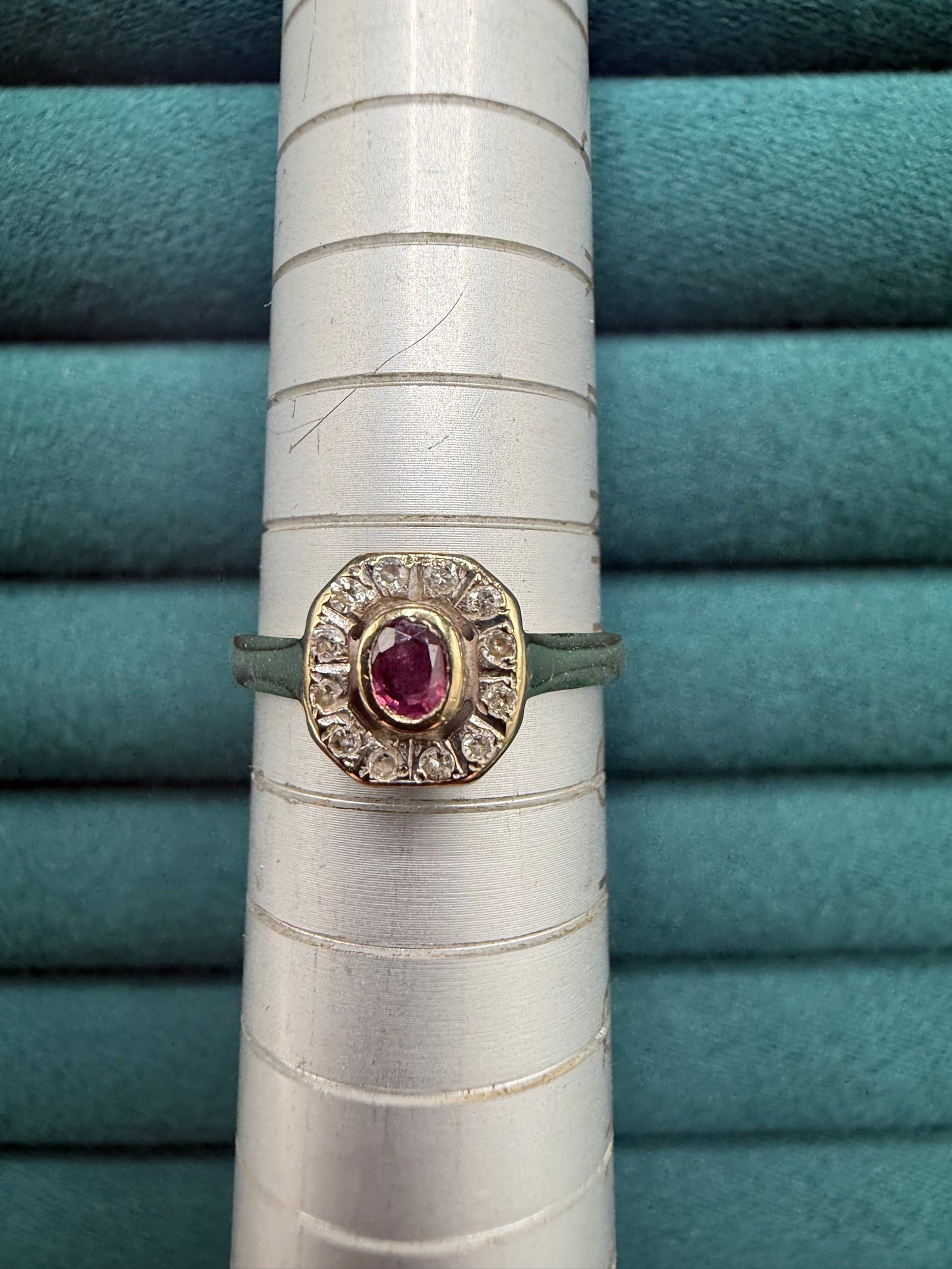 9ct gold ruby diamond ring