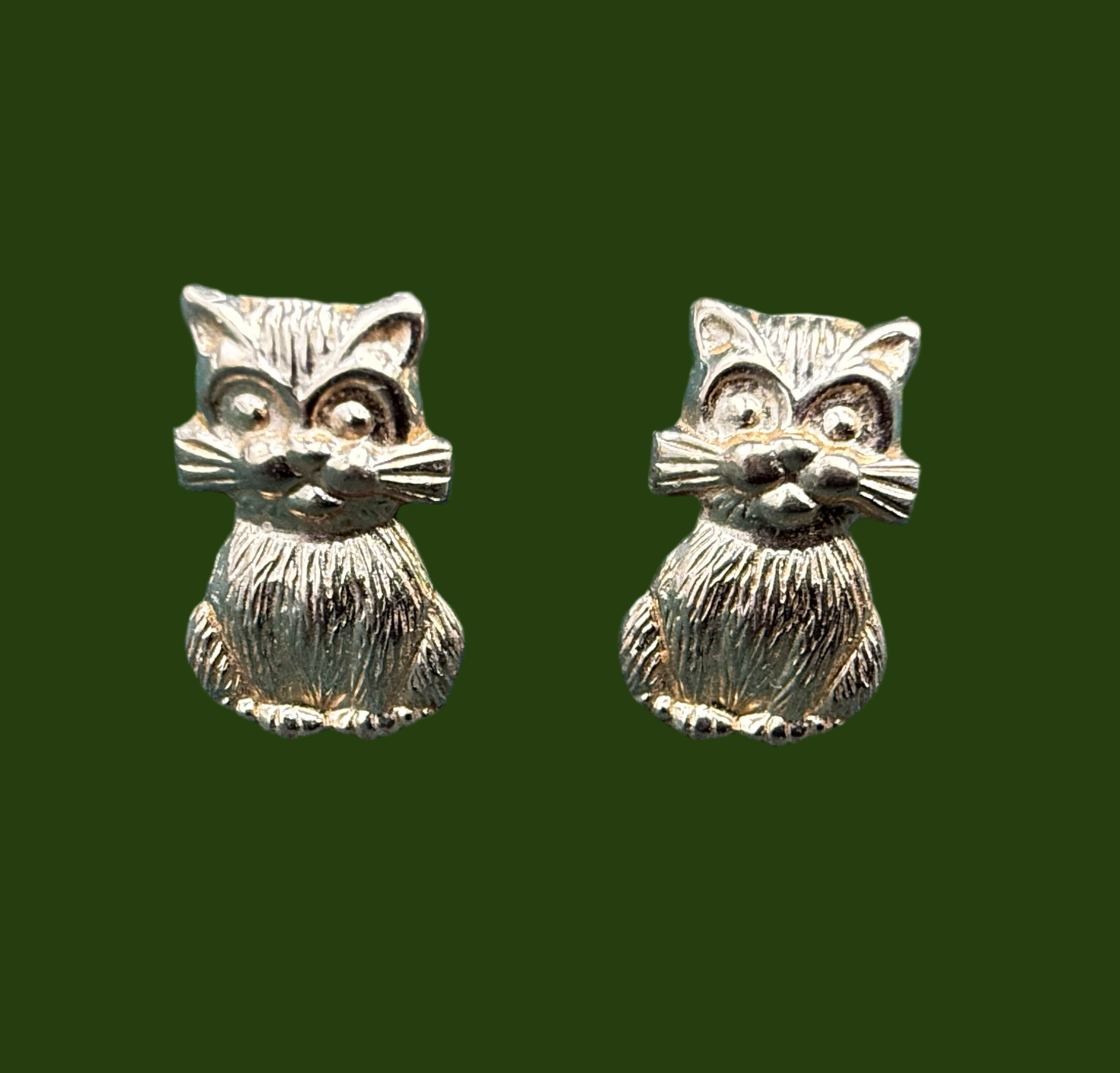 9ct gold cat earrings