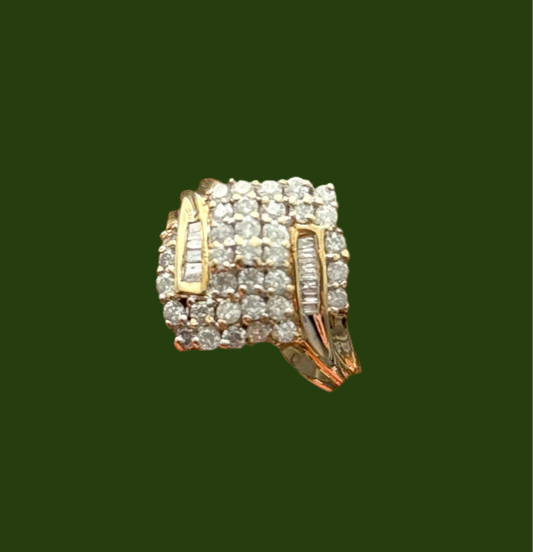 9ct gold diamond fancy cluster ring 1ct