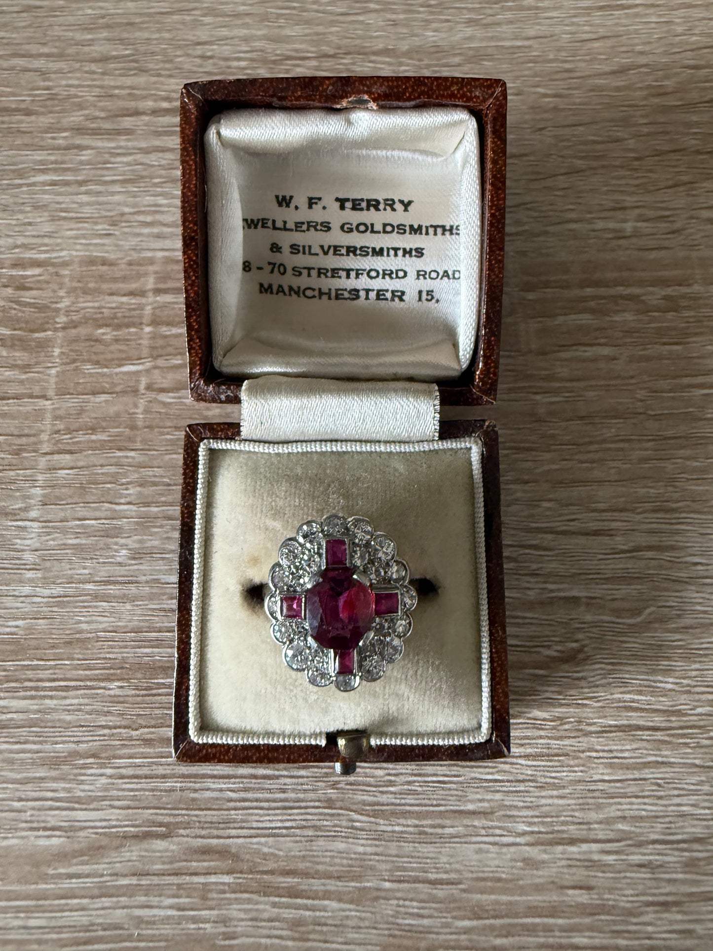Art deco ruby and diamond ring