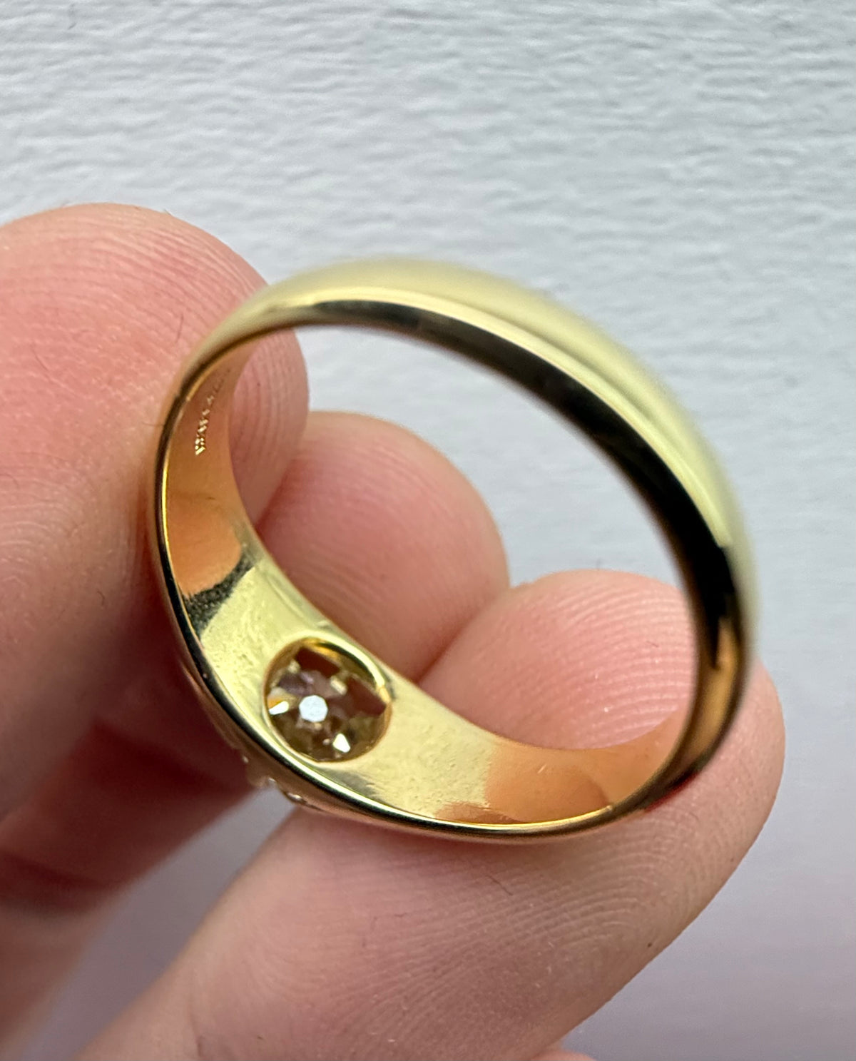18ct gold old mine cut diamond ring